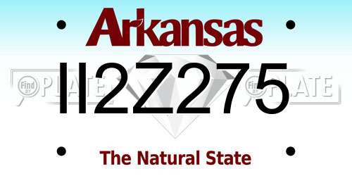 II2Z275 Arkansas License Plate