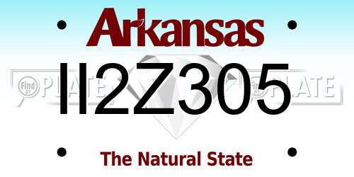 II2Z305 Arkansas License Plate