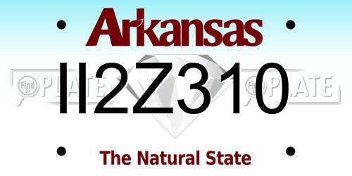 II2Z310 Arkansas License Plate