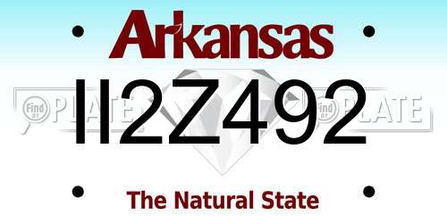 II2Z492 Arkansas License Plate