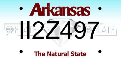 II2Z497 Arkansas License Plate