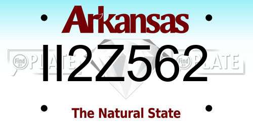 II2Z562 Arkansas License Plate