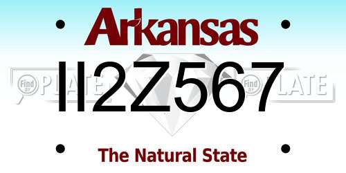II2Z567 Arkansas License Plate