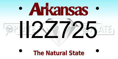 II2Z725 Arkansas License Plate