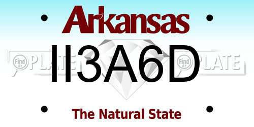 II3A6D Arkansas License Plate