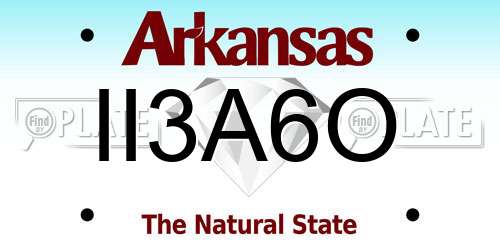 II3A6O Arkansas License Plate