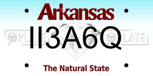 II3A6Q Arkansas License Plate