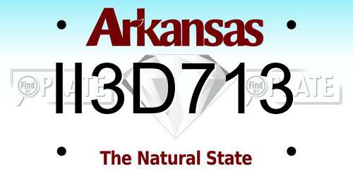 II3D713 Arkansas License Plate