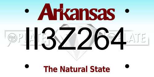 II3Z264 Arkansas License Plate
