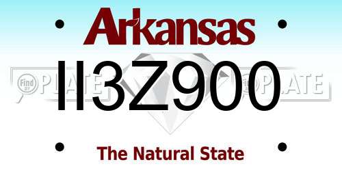 II3Z900 Arkansas License Plate