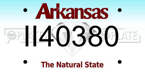 II40380 Arkansas License Plate