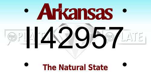II42957 Arkansas License Plate