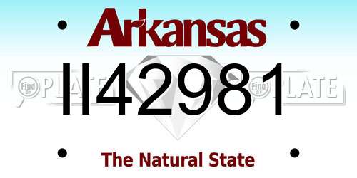 II42981 Arkansas License Plate
