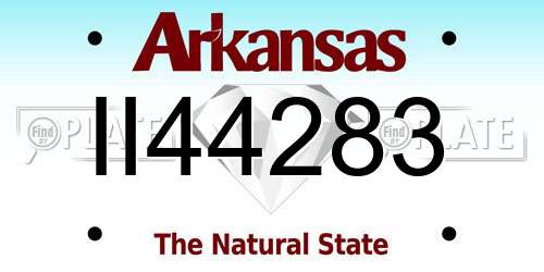 II44283 Arkansas License Plate