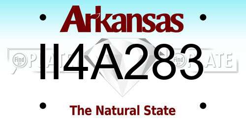 II4A283 Arkansas License Plate