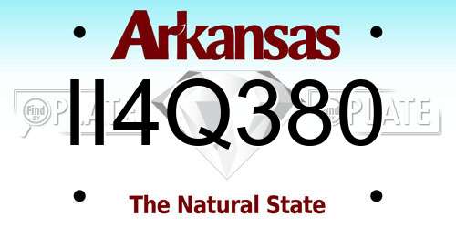 II4Q380 Arkansas License Plate