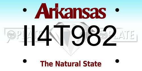 II4T982 Arkansas License Plate