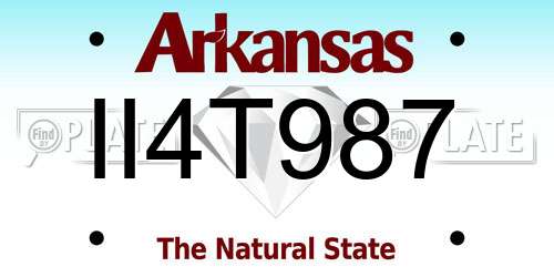 II4T987 Arkansas License Plate