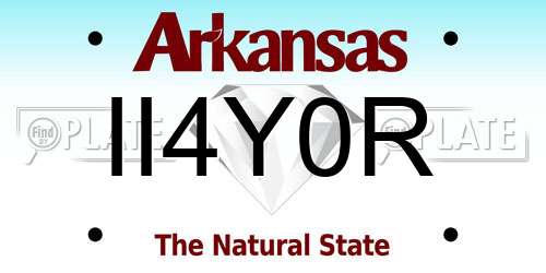 II4Y0R Arkansas License Plate