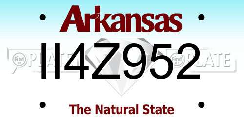 II4Z952 Arkansas License Plate