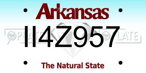 II4Z957 Arkansas License Plate