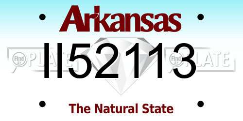 II52113 Arkansas License Plate