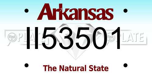 II53501 Arkansas License Plate