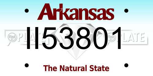 II53801 Arkansas License Plate