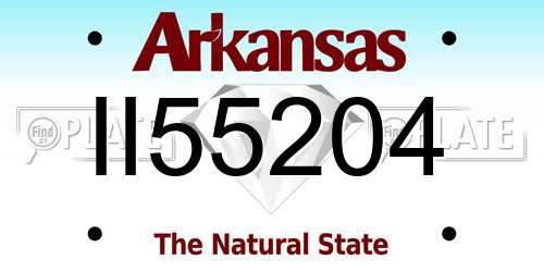 II55204 Arkansas License Plate