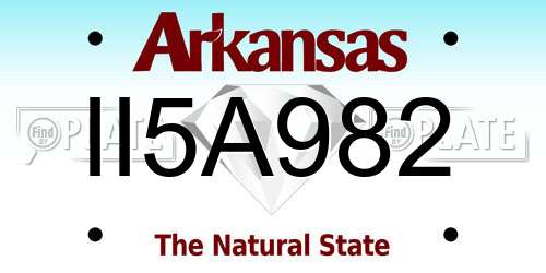 II5A982 Arkansas License Plate