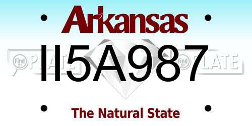 II5A987 Arkansas License Plate