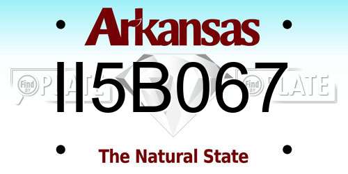 II5B067 Arkansas License Plate