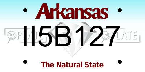 II5B127 Arkansas License Plate
