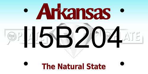 II5B204 Arkansas License Plate