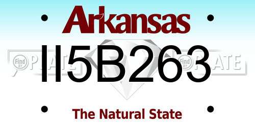 II5B263 Arkansas License Plate