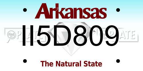 II5D809 Arkansas License Plate
