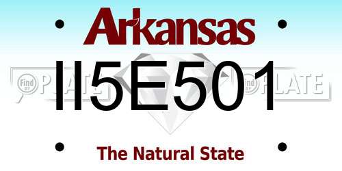 II5E501 Arkansas License Plate