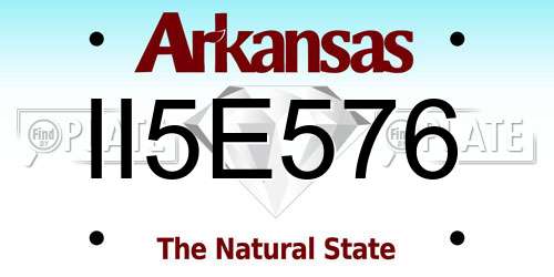 II5E576 Arkansas License Plate