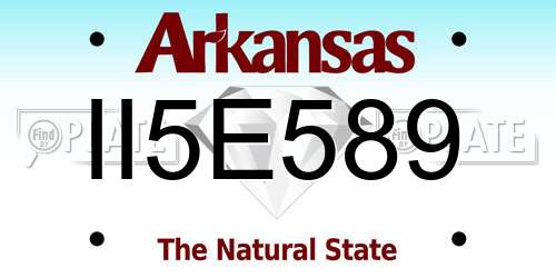II5E589 Arkansas License Plate