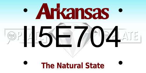 II5E704 Arkansas License Plate