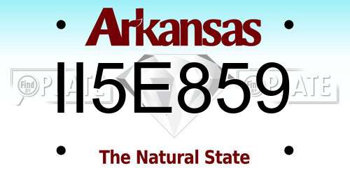 II5E859 Arkansas License Plate