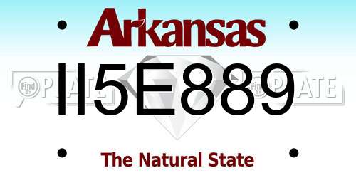 II5E889 Arkansas License Plate