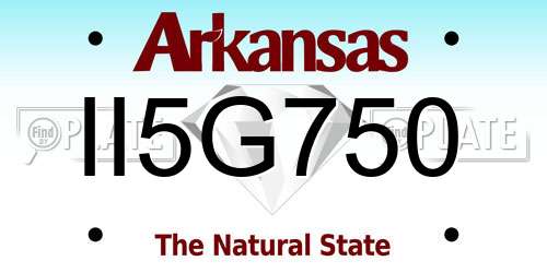 II5G750 Arkansas License Plate