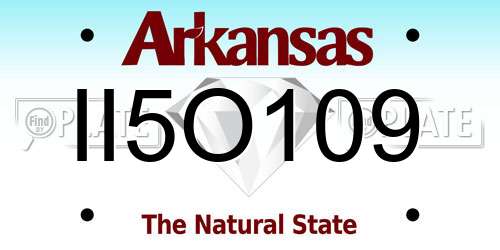 II5O109 Arkansas License Plate