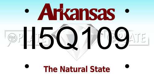 II5Q109 Arkansas License Plate