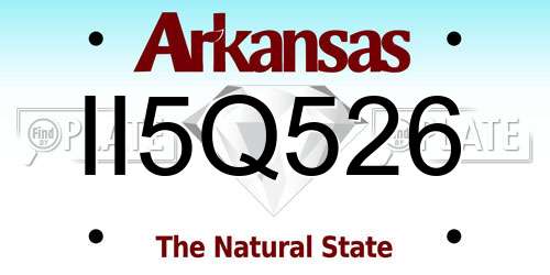 II5Q526 Arkansas License Plate