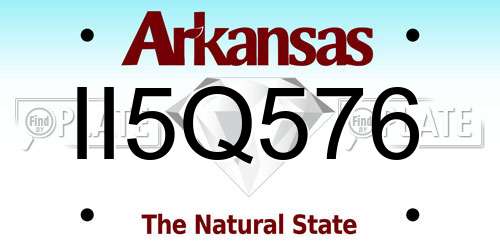 II5Q576 Arkansas License Plate