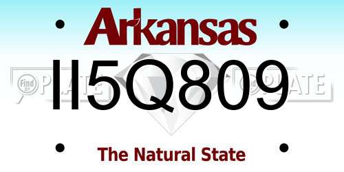 II5Q809 Arkansas License Plate
