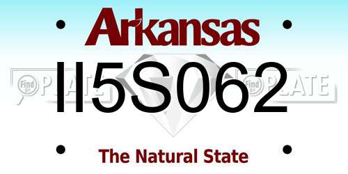 II5S062 Arkansas License Plate