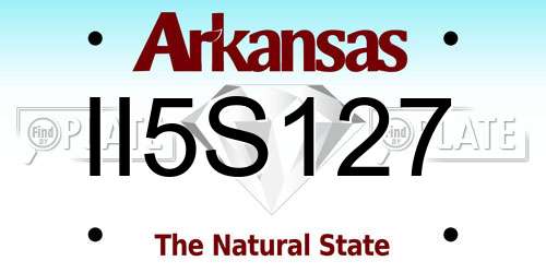 II5S127 Arkansas License Plate